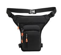 Moto Ciclismo Marsupio,Marsupio Da Gamba Borsa da gamba impermeabile for uomo, coscia, marsupio, marsupio, marsupio, da viaggio, da viaggio, a tracolla, for motocicletta (Color : Black)