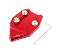 Moto CNC Cavalletto Piede Laterale Estensione Pad Piastra Di Supporto Ingrandire Misura Per VN650 VN 650 2015-2018(Red)