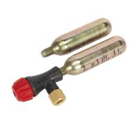 Moto CO2 Emergenza Gonfiatore Pneumatico Kit - Sealey MS087 Nuovo