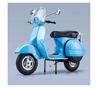 Moto Diecast Modello per Vespa 125 Modellino Finito in Lega per Simulazione di Moto Regali di Compleanno(Blu)