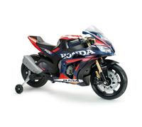 Moto Elettrica Bambini 3 Anni 4 Anni 5 Anni Honda Concorso 12V - Moto a Batteria per Bambini con Ruote di Supporto - Luci e Suoni - Licenza di Marca - INJUSA