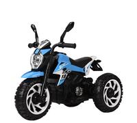 Moto elettrica bambini con 3 ruote e faro Motocicletta blu bambino retromarcia