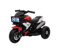 HOMCOM Moto Elettrica per Bambini 3-5 Anni (max. 25kg) con 3 Ruote, Luci e Suoni, Batteria 6V, Rosso, 86x42x52cm Aosom
