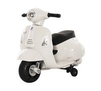 HOMCOM Moto Elettrica per Bambini con Licenza Ufficiale Vespa Batteria 6V, Fari e Clacson, per Bimbi da 18-36 mesi, Bianco, 66.5x38x52cm Aosom