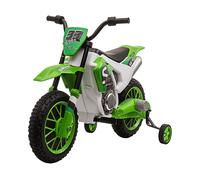 HOMCOM Moto Elettrica per Bambini 3-5 Anni con Batteria Ricaricabile 12V e Rotelline Rimovibili per Sicurezza, in PP e Metallo, 106.5x51.5x68 cm, Verde Aosom Italy