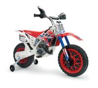 Moto Elettrica per Bambini 3-6 Anni CR 6V Bianca - Moto a Batteria per Bambini con Ruote di Addestramento - Manopola Acceleratore - 5-6 km/h - Batteria con 2h di Autonomia - INJUSA