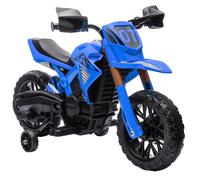 Moto Elettrica per Bambini 3-8 Anni 12V Rotelle e Clacson 3 km/h Blu DecHome