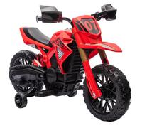 Moto Elettrica per Bambini 3-8 Anni 12V Rotelle e Clacson 3 km/h Rosso DecHome