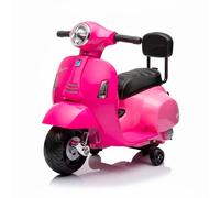 Moto Elettrica Per Bambini Mini Vespa GTS Piaggio 6V Scooter Con Licenza Ufficiale Sedile In Pelle E Schienale Luci E Suoni Realistici Batteria Ricaricabile E Caricatore 18 - 36 Mesi Fuxia