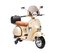 Moto Elettrica per Bambini Piaggio Vespa PX 150 12v Full Parabrezza e Bauletto Luci Suoni LED Mp3 (Crema)