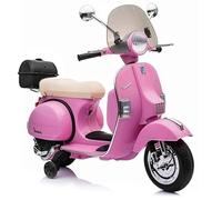 Moto Elettrica per Bambini Piaggio Vespa PX 150 12v Full Parabrezza e Bauletto Luci Suoni LED Mp3 (Rosa)