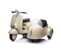 Moto Elettrica Per Bambini Vespa Sidecar Big 12V-Avorio