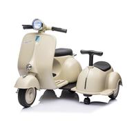 Moto Elettrica Per Bambini Vespa Sidecar Small 6V-Avorio