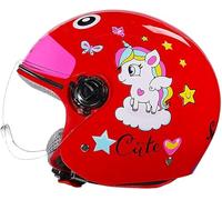 Moto Estivo Mezza Gioventù Casco Jet Retrò per Scooter Cruiser Ciclomotore - Personalità Cool DOT Approvato per Bambini 3-12 Anni Ragazzi Ragazze, 52~56cm