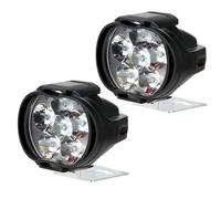 Moto Fanale Fari Moto 6 LED 12 V Anteriore Lavoro Super Luminosa Bianca 1500 Lm Faretti LED Per Scooter Fendinebbia(2Piece)