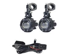 Moto Fanale Faro LED Moto Proiettore Fendinebbia Ausiliario Lampeggiante Bicolore 100 W Interruttore(White Yellow B)