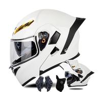Moto Flip Up Casco Modulare, Casco Full Face Casco Modulare ECE Approvato Pieghevole Modulare Integrale Caschi Moto con Doppia Lente, S ~ XL