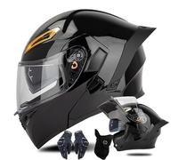 Moto Flip Up Casco Modulare, Casco Full Face Casco Modulare ECE Approvato Pieghevole Modulare Integrale Caschi Moto con Doppia Lente, S ~ XL