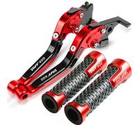 Moto freno e frizione Per ホンダ用 RVF400 RVF 400 2019 2020 Allieasers Pieghevole Leve Del Freno Antografico Allungabile Leve Per Impugnature Le Impugnature Terminano Accessori Per Moto CNC(ROSSO)
