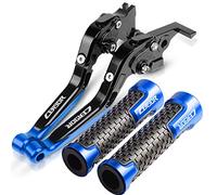 Moto freno e frizione Per HON & DACB190R Pieghevole Leve freno allungabile Leveri frizione Maniglia Grips End Cb 190 R 2015-2018 2017 CB190 R Accessori per moto(Black Blue)