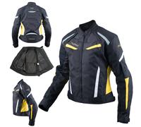 Ladies Textile Jacket Motorcycle Motorbike Armour CE Sport Touring Fluo 2X