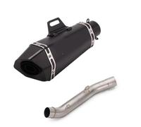 Moto GP Sistemi Di Fuga Di Scarico Modificare Tubo Di Collegamento Centrale In Fibra Di Carbonio Silenziatore Per Kawasaki Per Z750 2007-2014 Tubo Di Scarico Moto(Nero)