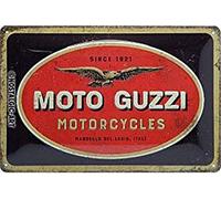 Moto Guzzi Motociclette Logo Goffrato Metallo Insegna 300mm x 200mm
