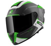 Moto Hawk EVO-X Casco, nero opaco/verde/bianco, S
