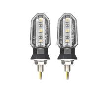 Moto Indicatore di direzione 8mm Mini Motociclo Indicatori Di Direzione Luci Ambra Lampeggiante Luce Lampeggiante Indicatore Di Direzione Lampada 12V Moto Indicatore Lampada Accessori(2PCs-White)