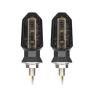 Moto Indicatore di direzione 8mm Mini Motociclo Indicatori Di Direzione Luci Ambra Lampeggiante Luce Lampeggiante Indicatore Di Direzione Lampada 12V Moto Indicatore Lampada Accessori(2 pcs-smoke)