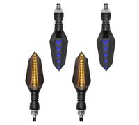 Moto Indicatore di direzione Luci Lampeggianti Anteriori E Posteriori Per Indicatori Di Direzione Per Moto Per CB650F VF VFR 750 VFR800 VTR1000F CBR125R Indicatori Di Direzione(2 pairs Yellow-Blue)