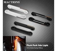 Moto LED Anteriore Flush Forcella Indicatori di direzione Luce Ambra Staffe Ammortizzatore Lampada da corsa laterale per Harley Touring FLHR FLH 98-23