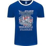 Moto Legend Motociclista Union Jack Inglese Uomo Ringer Fotl
