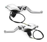 Moto Leva Freno Leve Frizione Cilindro Principale Del Freno Del Motociclo Alluminio 7/8 "22mm Leva Della Maniglia Idraulica Sinistra Destra Universale Per Set Leve Freno Frizione Moto(Silver)