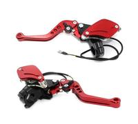 Moto Leva Freno Leve Frizione Cilindro Principale Del Freno Del Motociclo Alluminio 7/8 "22mm Leva Della Maniglia Idraulica Sinistra Destra Universale Per Set Leve Freno Frizione Moto(Red)