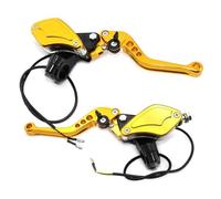 Moto Leva Freno Leve Frizione Cilindro Principale Del Freno Del Motociclo Alluminio 7/8 "22mm Leva Della Maniglia Idraulica Sinistra Destra Universale Per Set Leve Freno Frizione Moto(Gold)