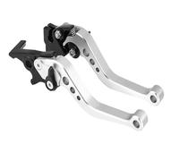 Moto Leve Freno Frizione Leva freno a tamburo frizione moto universale adatta per modifiche moto 1 paio leva freno moto in lega CNC leve freno frizione moto(Silvery)