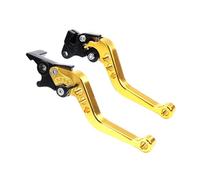 Moto Leve Universale per la modifica della motocicletta, 1 paio di leve freno moto in lega, leve freno a tamburo frizione moto CNC leve freno frizione moto(Yellow)