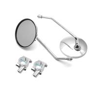 Moto Manubrio Specch Coppia Di Specchietti Retrovisori Cromati E Scooter Universali Rotondi Ovali Convessi Per Manubrio Specchietti rotondi per moto(For 22mm handlebar)