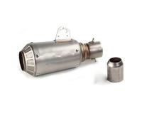 Moto Marmitta con Scarico Marmitta Universale Per Tubo Di Scarico In Acciaio Inox Satinato Per Moto ATV Con Ganci A Molla E Connettori Per Saldatura Da 51 Mm(B)