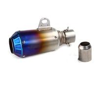 Moto Marmitta con Scarico Silenziatore Universale Tubo Scarico In Acciaio Inox Satinato 51 Mm Per Moto ATV Con Ganci A Molla E Connettori Per Saldatura(C)