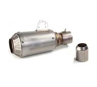 Moto Marmitta con Scarico Silenziatore Universale Tubo Scarico In Acciaio Inox Satinato 51 Mm Per Moto ATV Con Ganci A Molla E Connettori Per Saldatura(B)