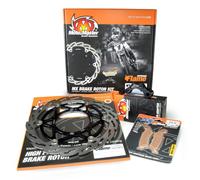 Moto Master Kit Disco Freno Moto Floating Ø270 mm con Disco Freno Moto Anteriore, Pastiglie Freno Moto, Adattatore per Pinza freno Moto