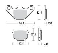 MotoMaster Fnt Left Pro Rac Sintetic Pastiglie Freno TM Rac Junior 80 1996-2000