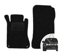 moto-MOLTICO Tappetini anteriori per auto in velluto | Set di 2 tappetini per auto, colore nero, adatti per Mercedes-Benz W203 2000-2007