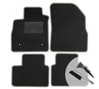 moto-MOLTICO Tappetini per auto in velluto, colore nero | Set di 4 tappetini per auto, adatti per Citroen C-Zero 2010-2020, i MiEV 2009, iOn 2010, grigio, cuciture decorative