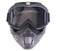 Moto Occhiali Motocross, Maschera Rimovibile Caldo Antinebbia Occhialoni Moto Per Protezione Contro Il Vento e La Sabbia Anti-Uv Motocross Occhiali Antivento e Antipolvere - Lenti Grigie