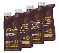 Moto Olio Ingranaggi Mannol Extra 75W-90 Api Gl 4 4x 1 Litro Commutazione Cambio