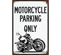 Moto Parking Only Wall Art Vintage Man Cave Bar Shop Garage Targa in metallo Home Office Decor Tour Art Metal Sign 20,3 x 30,5 cm
