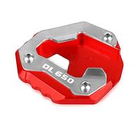 Moto Piede Cavalletto Laterale Pad Piastra Di Ingrandimento CNC Ingrandire Per Suzuki V-Strom 650 VSTROM 650XT 2017-2021(Rosso)